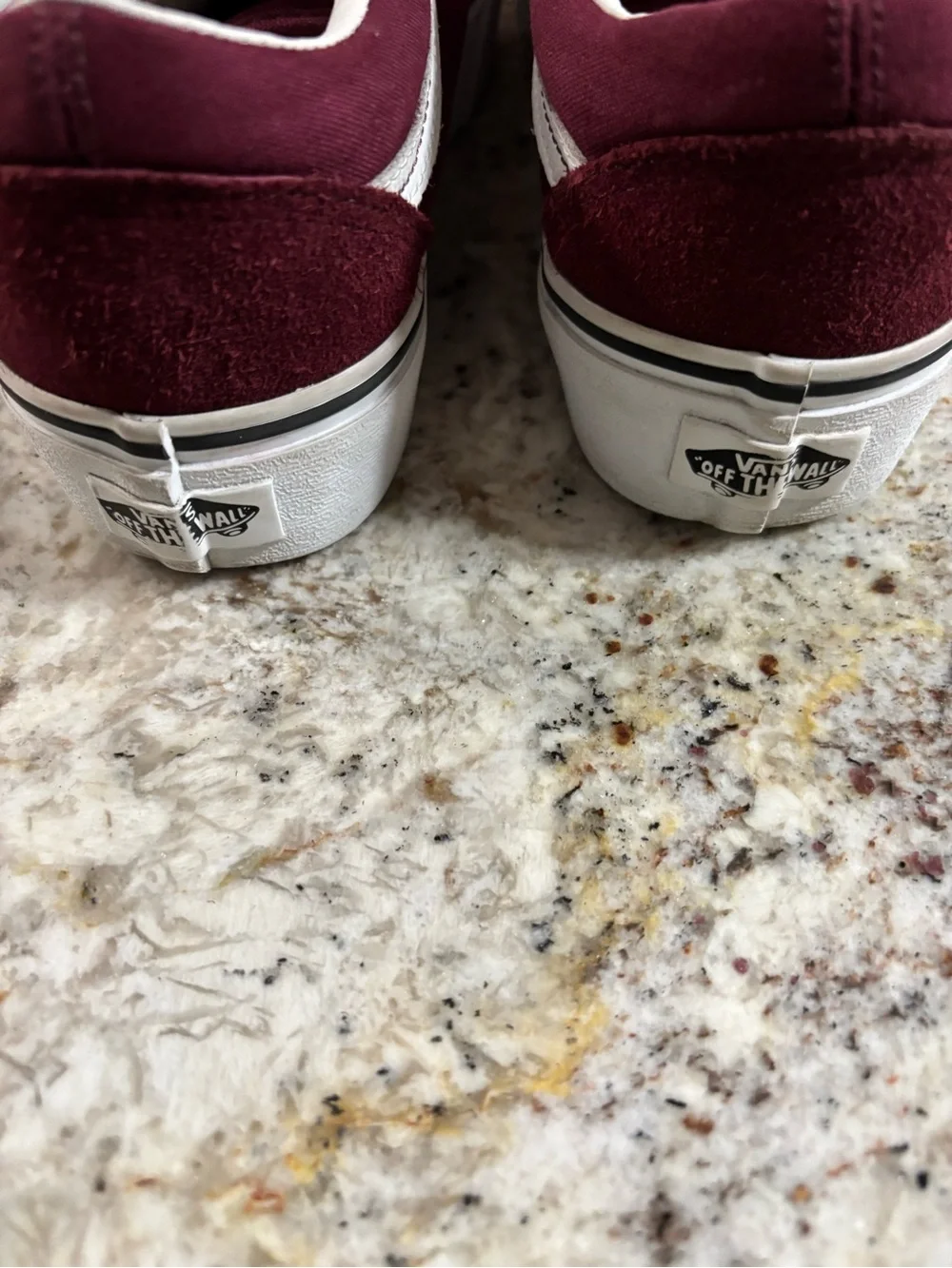Vans Women's Burgundy and White Old Skool Lace-Up Sneakers